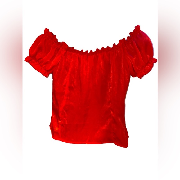 Red Off-Shoulder Blouse - Picture 2 of 7
